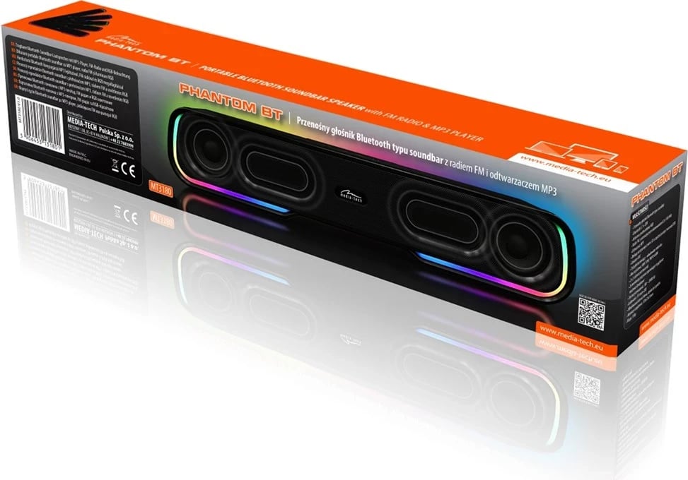 Soundbar bluetooth Media tech PHANTOM BT MT3180, ngjyrë e zezë Soundbar bluetooth Media tech PHANTOM BT MT3180, ngjyrë e zezë