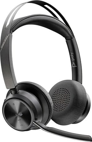 Kufje POLY Voyager Focus 2 me stacion karikimi, Bluetooth, USB-C/A, e zezë