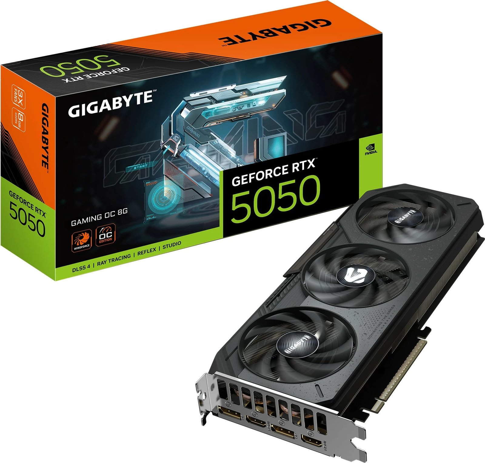 Kartelë grafike Gigabyte RTX 5050 Gaming OC 8GB GDDR6 e zezë