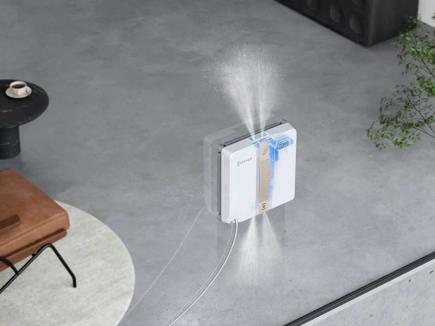 Robot pastrues dritare Ecovacs Winbot MINI, 3000 mAh, Bezhe