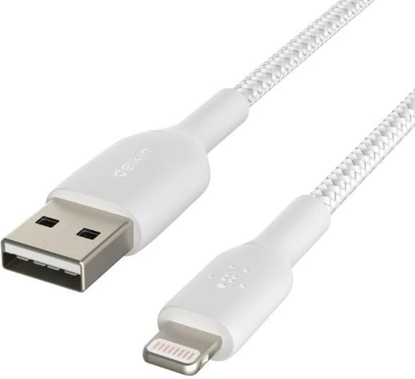 Kabllo Belkin CAA002bt1MWH, USB në Lightning, 1m, E bardhë