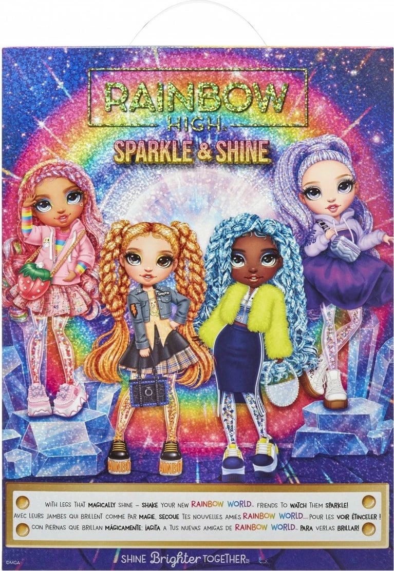 Kukull Rainbow High Sparkle & Shine Rosetta me aksesorë, 11 inç, Rozë
