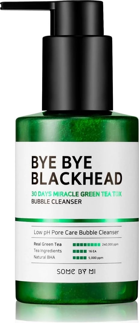 Shkumë pastruese fytyre Some By Mi Bye Bye Blackhead 30 Days Miracle Green Tea Tox Bubble Cleanser për femra 120ml