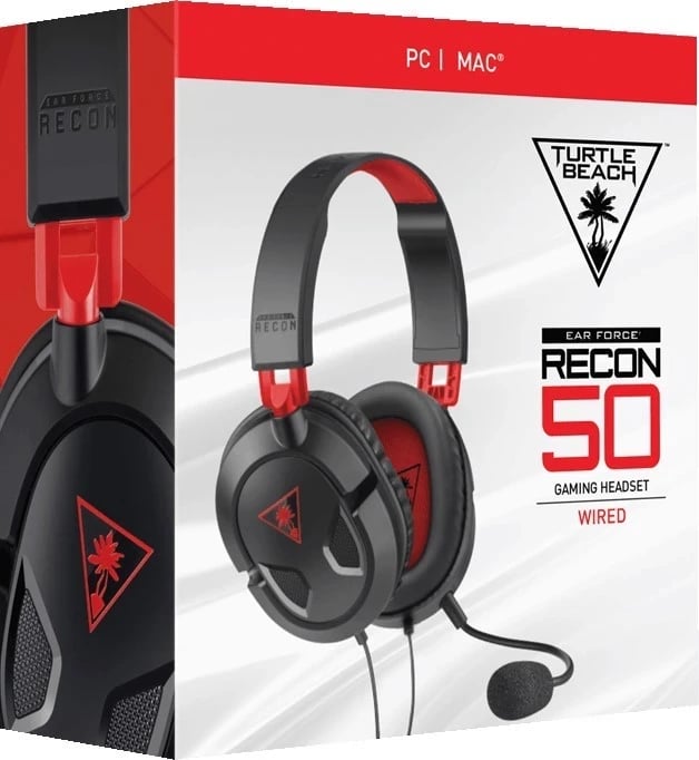 Kufje Turtle Beach Recon 50, të zeza me të kuqe për PC