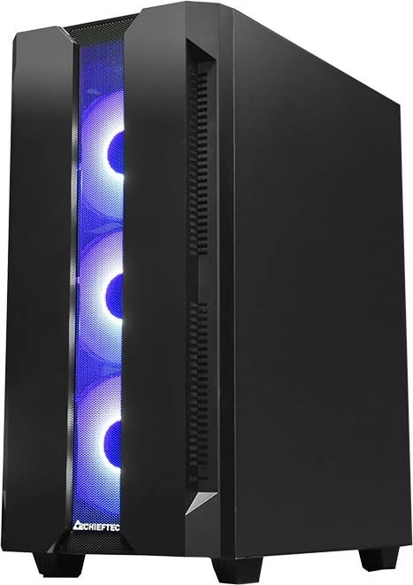 Kasë Chieftec Hunter GS-01B-OP, midi tower, xham i temperuar, RGB, e zezë