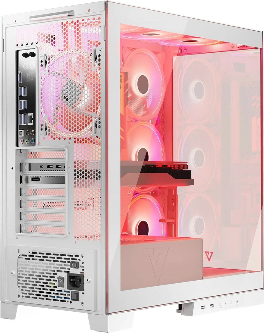 Kasë MODECOM Volcano Space ARGB, Midi Tower, xham i temperuar, e bardhë