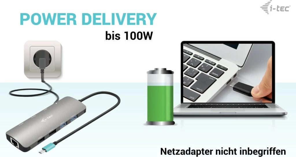 Docking station I-Tec USB-C Metal Nano, 2x HDMI, Power Delivery 100W, argjendtë