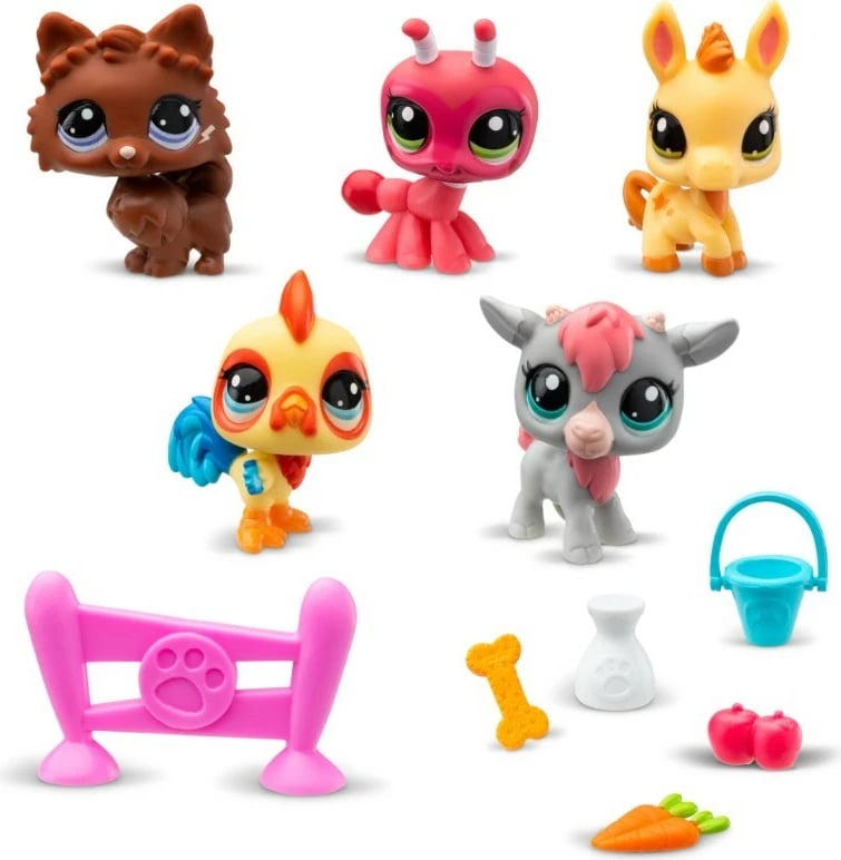 Set lodrash Littlest Pet Shop Farm, Tm Toys, LPS00510, 5 figura, me aksesorë