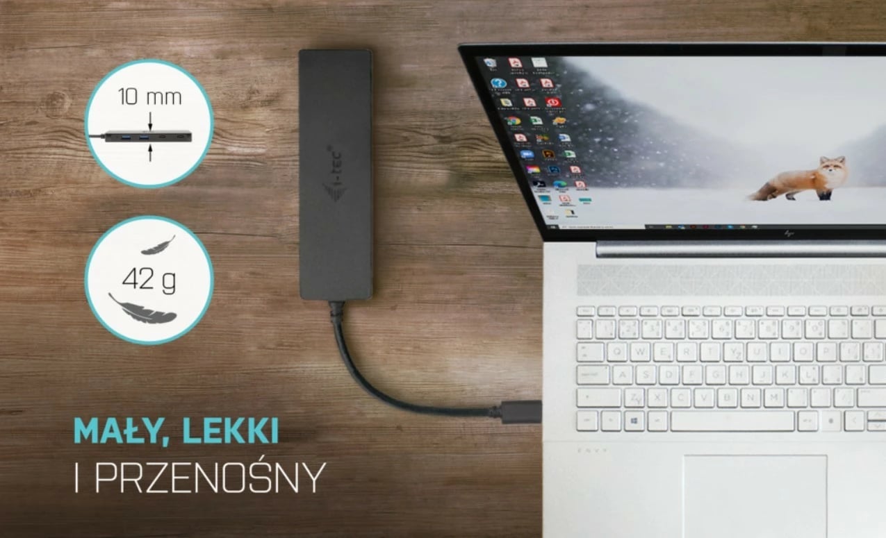 Hub USB i-tec C31HUBMETAL2A2C, 2x USB 3.0, 2x USB-C, 10 Gbps, Metal, Zi