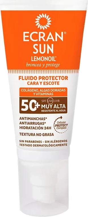 Fluid mbrojtës për diell Ecran Sun Lemonoil Face And Neck SPF50, 50ml