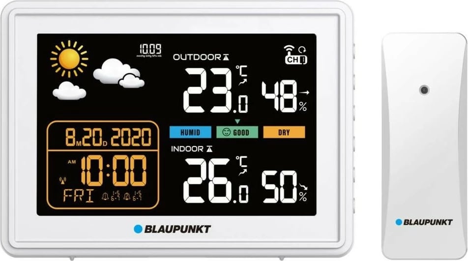 Stacion moti Blaupunkt WS30WH, me sensor të jashtëm, i bardhë