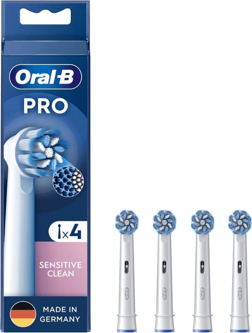 Kokë furçe dhëmbësh zërore, Oral-B, 860809, Sensitive Clean, e bardhë, 4-pack