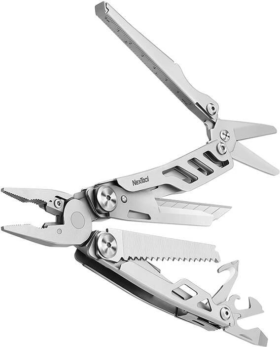 Multitool Nextool Flagship Pro NE20232 me teh të zëvendësueshëm, çelik, set me 2 tehe rezervë