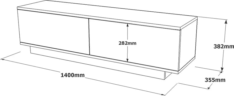 Dollap TV Zoeva, bardhë, 140x35x38.2cm