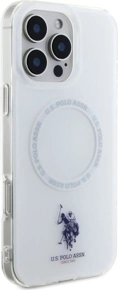 Mbështjellës U.S. Polo Assn. për iPhone 16 Pro, MagSafe, Bardhë