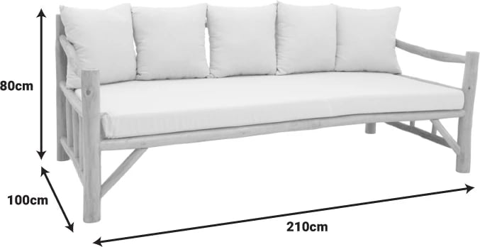 Divan Roziana dru tik natyral 210x100x80cm