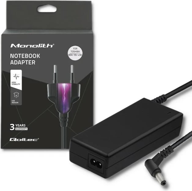 Kasë karikimi Qoltec për Toshiba, 90W, 19V, 4.9A, 5.5x2.5mm, e zezë