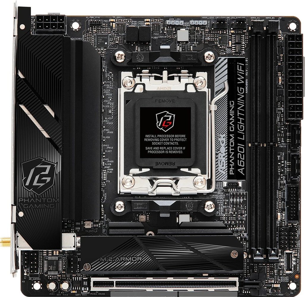 Pllakë amë ASRock A620I Lightning WiFi, AMD, Socket AM5, DDR5, 96 GB, e zezë