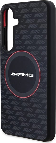 Mbështjellës Mercedes AMG Silicone Carbon Pattern MagSafe për Samsung Galaxy S24, i zi