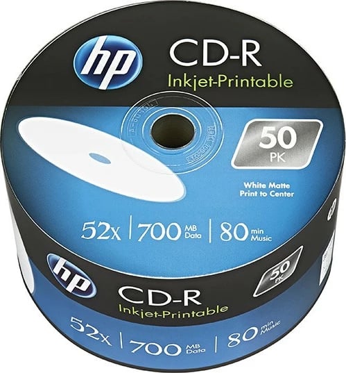 CD-R HP Verbatim 700MB 52x, 50 copë, Printable, Spindel