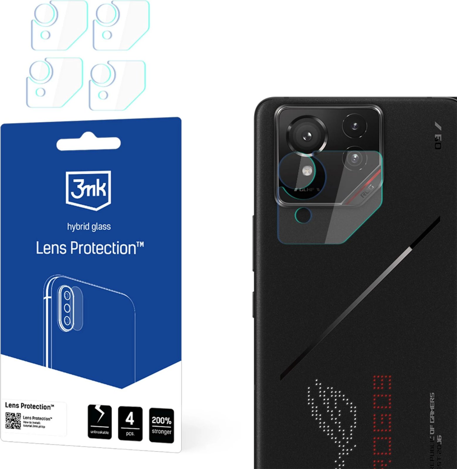 Mbrojtës xhami për kamerë 3mk Protection për Asus ROG Phone 9 FE, set