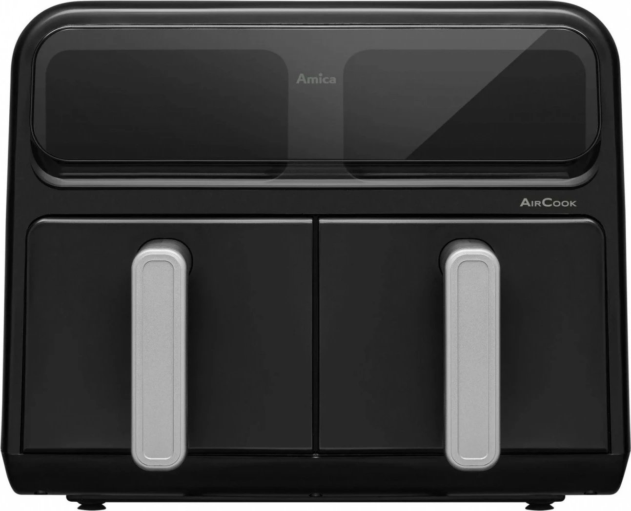 Fritezë me ajër, Amica, AFM 7020, me dy dhoma, 8 L, 2400 W, panel me prekje, dritare vëzhgimi, e zezë
