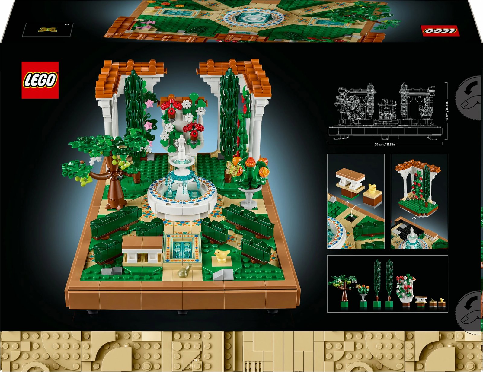 Set ndërtimi LEGO Icons 10359 Springbrunnengarten, 1302 pjesë, multikolor