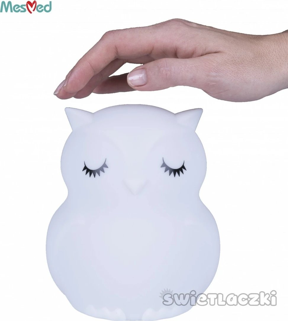 Llambë nate silikoni Mesmed MM013, buf, me telekomandë, LED, e bardhë