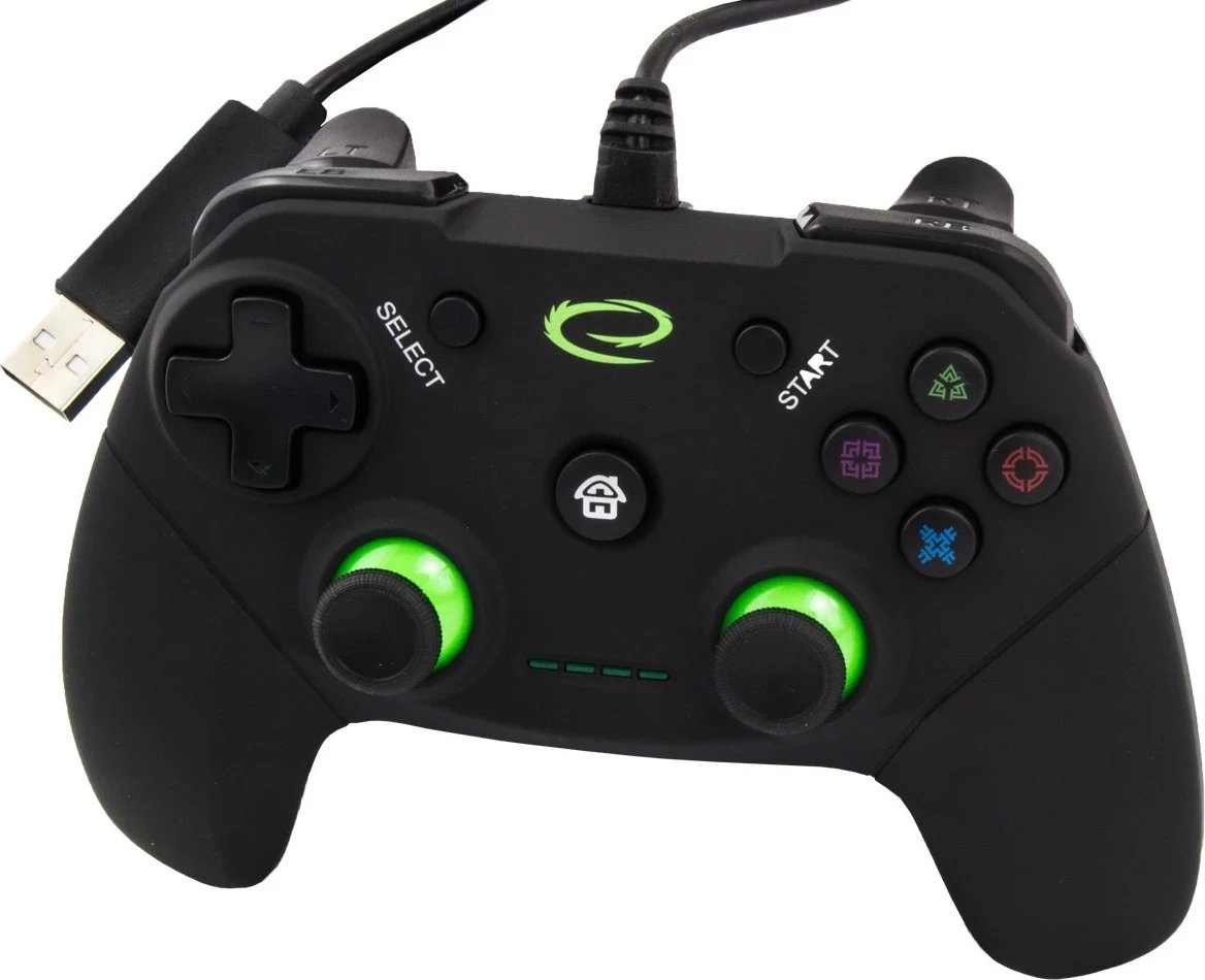 Kontroller gaming Esperanza EGG110K për PC, Playstation 3, i zi