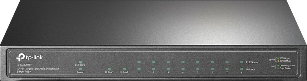 Switch TP-LINK TL-SG1210P, 9 porta gigabit (8 PoE+), 1 SFP, Desktop