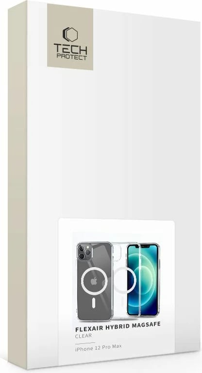 Mbështjellës Tech-Protect FlexAir Hybrid MagSafe për iPhone 12 Pro Max, Transparent