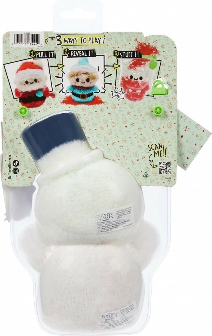 Lodër pelushi Fluffie Stuffiez Snowman, 10", multikolor