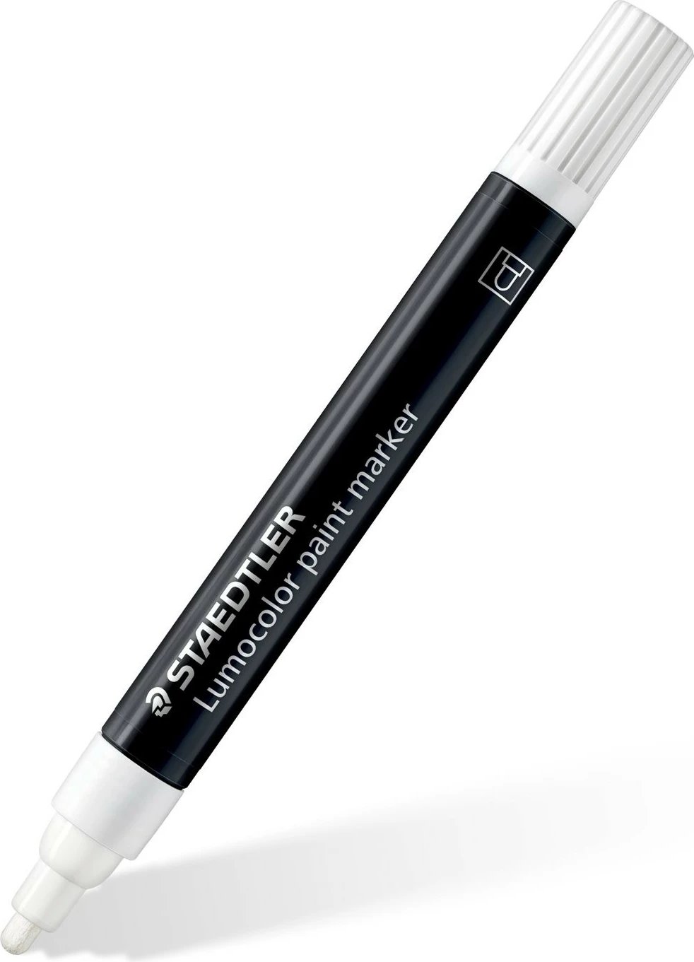 Marker STAEDTLER Lumocolor 349 C4, bullet tip, i bardhë/zi