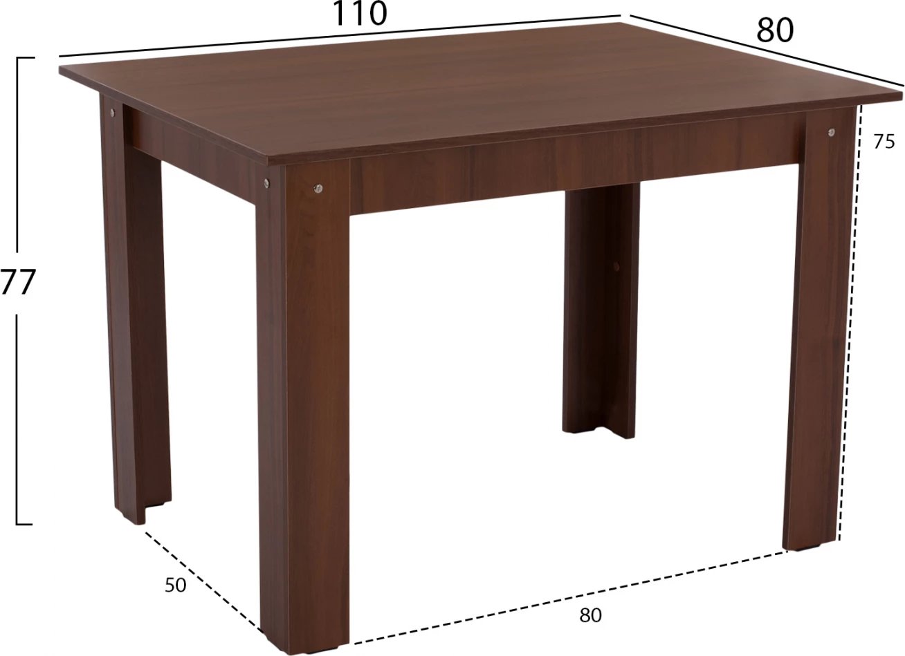Tavolinë kuzhine KELVIN FH2428.04, ngjyrë arre, 110x80x77H