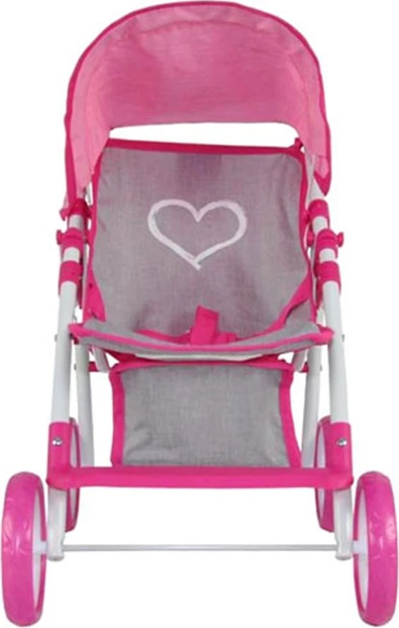 Karrocë për kukulla, Milly Mally, Natalie Prestige, për kukulla deri 50 cm, e palosshme me tendë, rozë