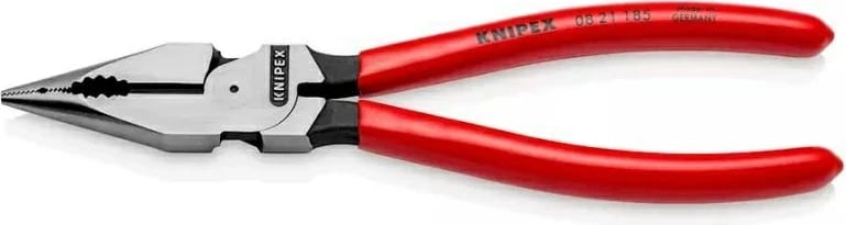 KNIPEX Pinca Kombinuese me Majë të Hollë, 185 mm, e Kuqe