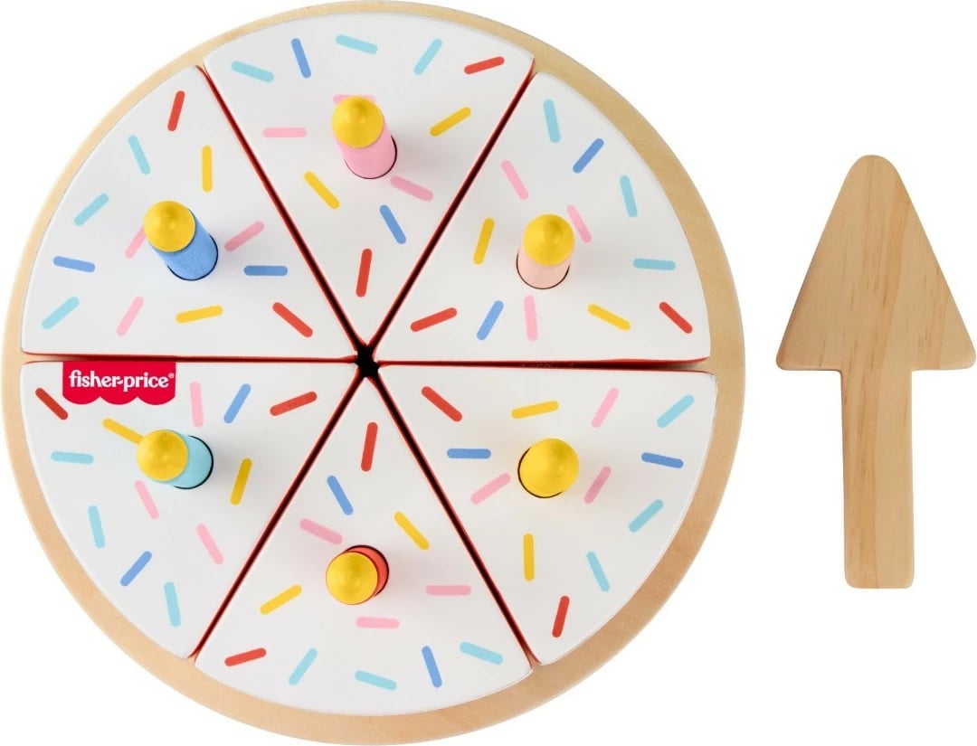 Set lodër tortë druri Fisher Price JGR82, shumëngjyrëshe, 14 pjesë