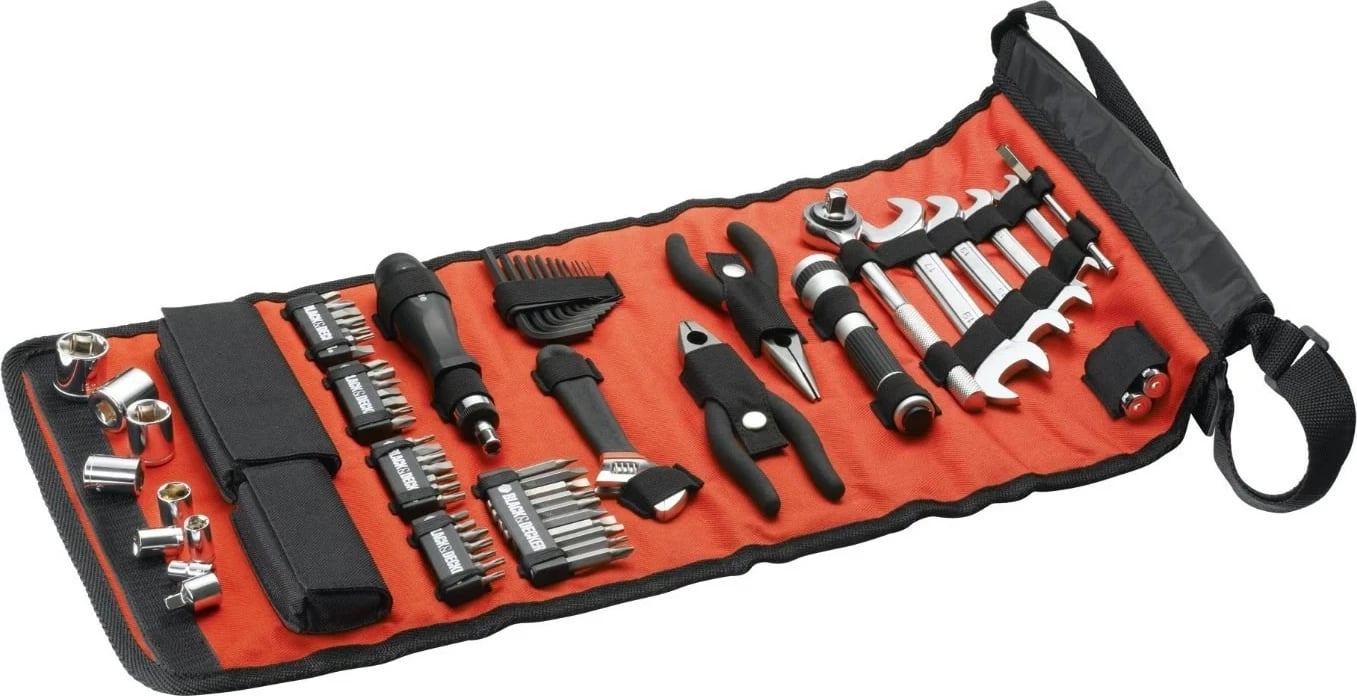 Set veglash mekanike BLACK+DECKER A7144-XJ, me çantë, portokalli