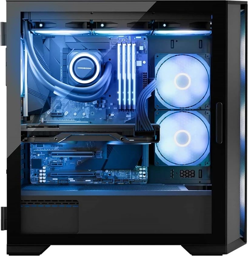Kasë MODECOM HORIZON ARGB Flow MIDI USB 3.0 X 2 CYPE-C, e zezë