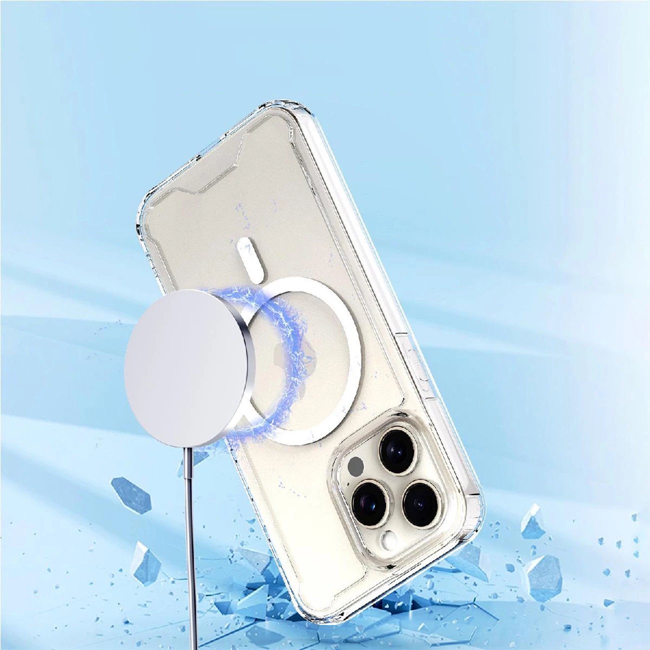 Mbështjellës Hurtel MagSafe Clear Corner Case për iPhone 16 Plus, transparent