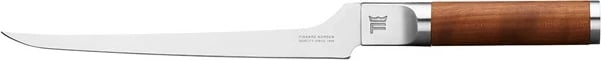 Thikë filetoje Fiskars Norden Fillet Steak, 20 cm, çelik inox, dorezë dru
