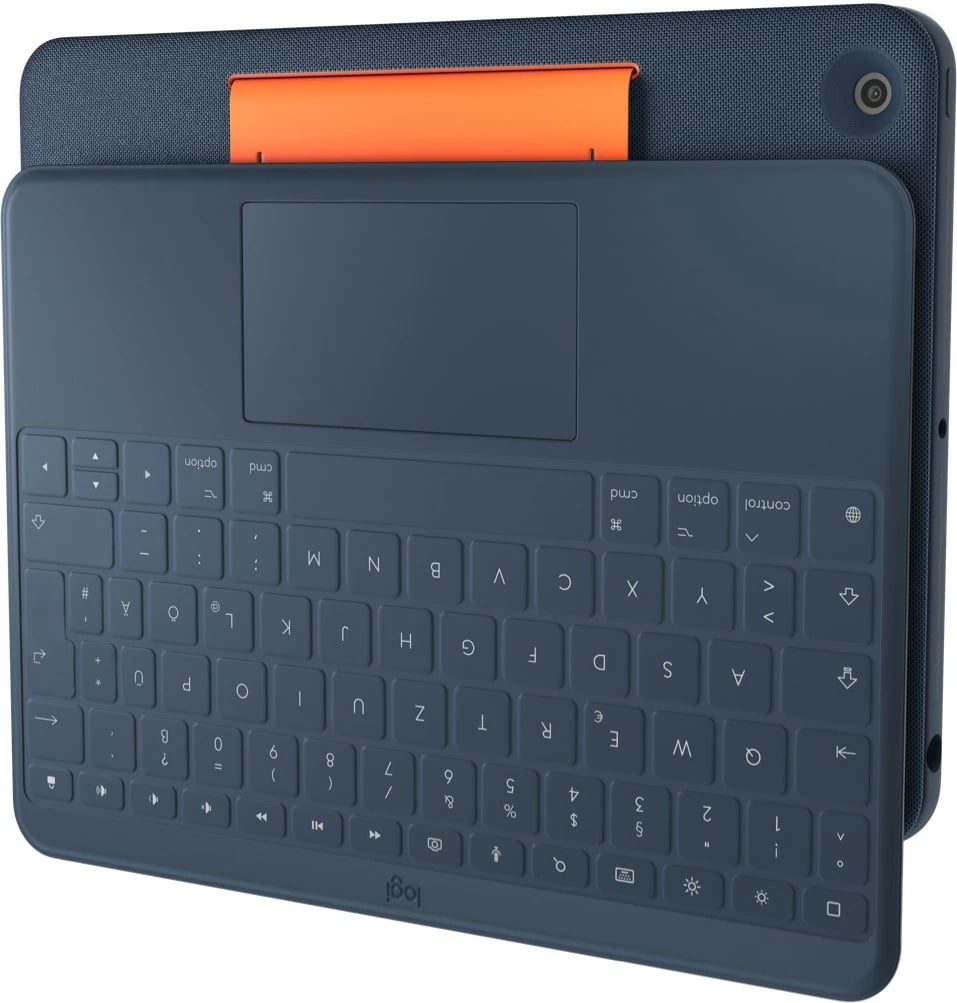 Mbështjellës me tastierë Logitech Rugged Combo 3 Touch për iPad, QWERTZ, trackpad, ngjyrë kaltër