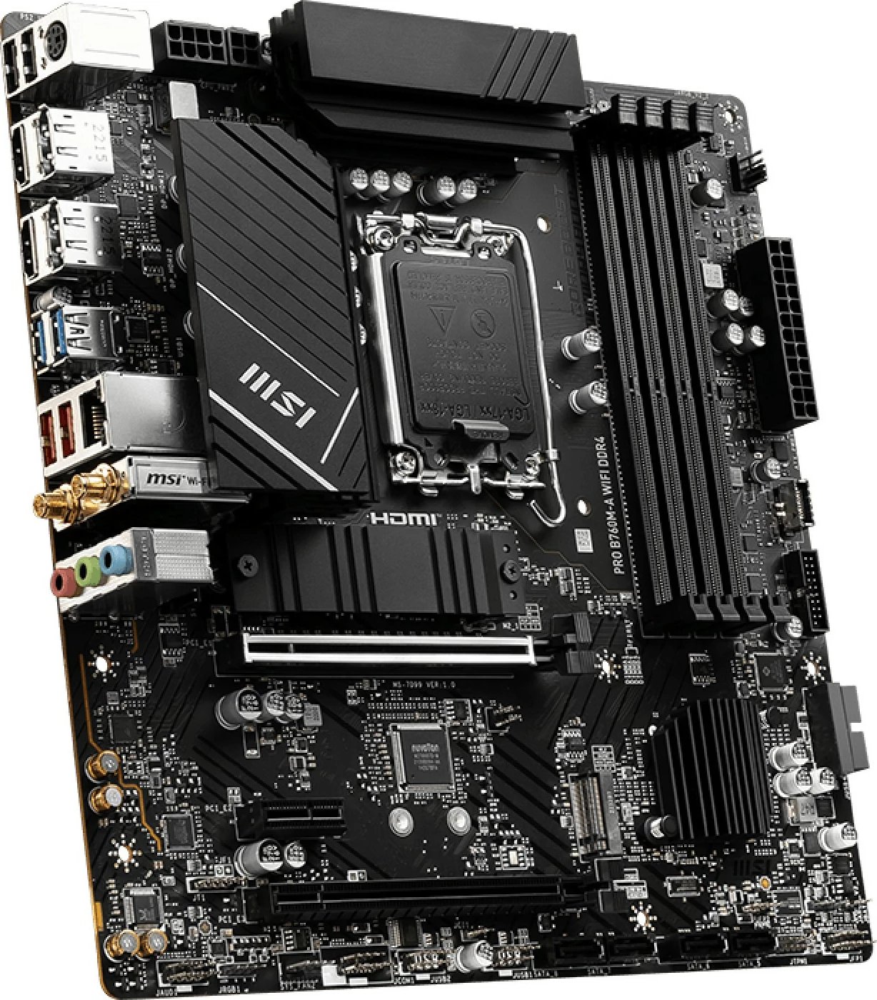 Pllakë amë MSI PRO B760M-A WIFI DDR4, micro ATX, Intel, e zezë