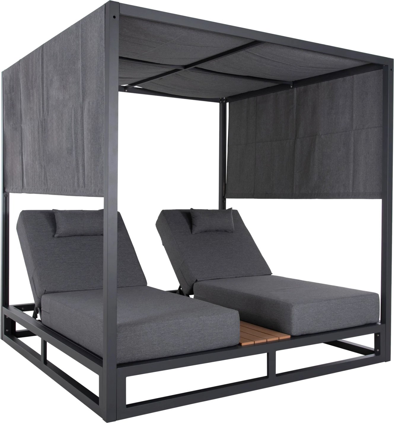 Shazllonë dyshe në kub me hije GALLANT FH6097.01 alumini, ngjyrë gri, 2x2x2m