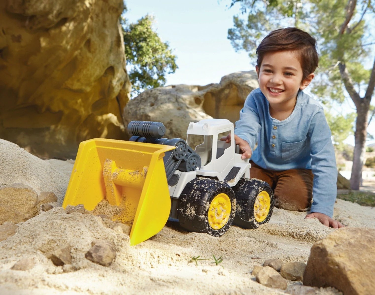 Lodër ngarkues Little Tikes Dirt Diggers 2-në-1, plastikë, e verdhë/e bardhë/gri
