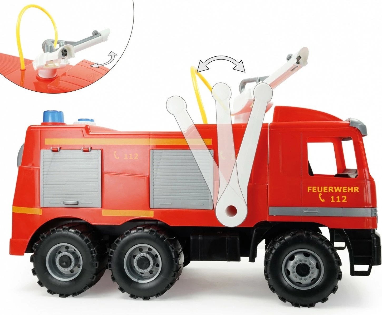Kamion zjarrfikës lodër Lena Giga Trucks Actros, 63 cm, i kuq