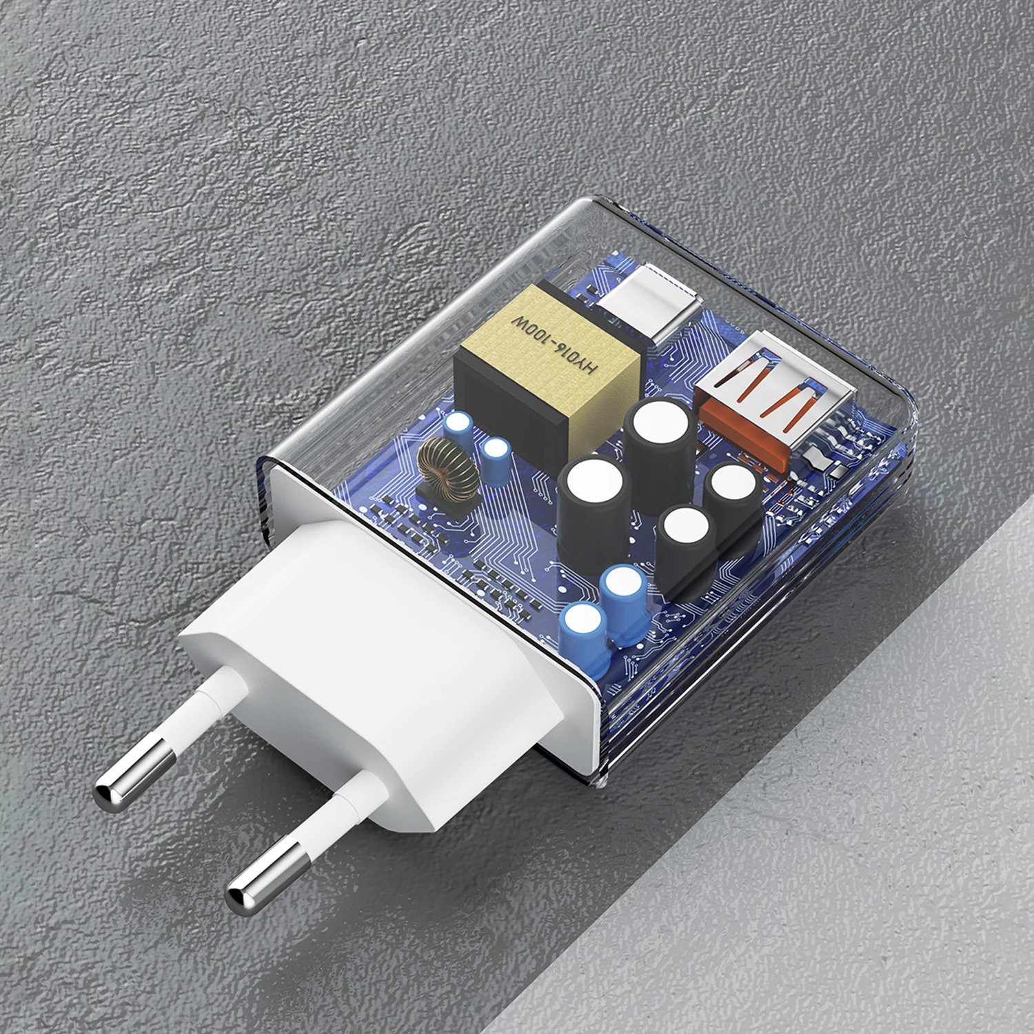 Karikues muri Dudao A30EUT GaN 30W me 2 porta USB-A/USB-C dhe kabllo USB-C në USB-C, Bardhë