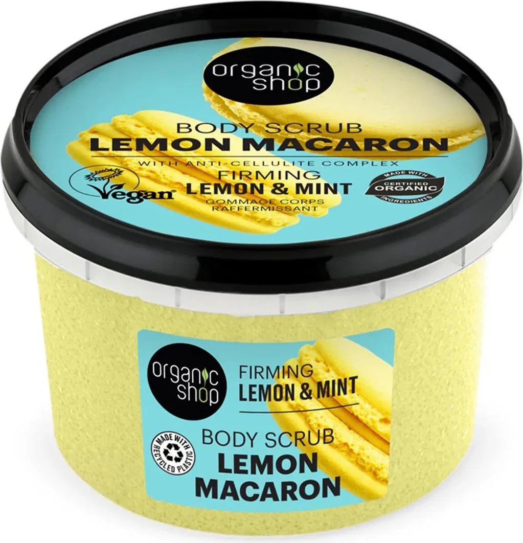 Skrab trupi për femra dhe meshkuj Organic Shop Lemon Macaron 450ml