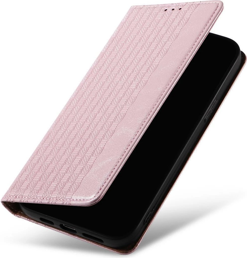 Mbështjellës Hurtel Magnet Strap Case për Samsung Galaxy S23+, me portofol, mbajtëse, rrip dore, Rozë