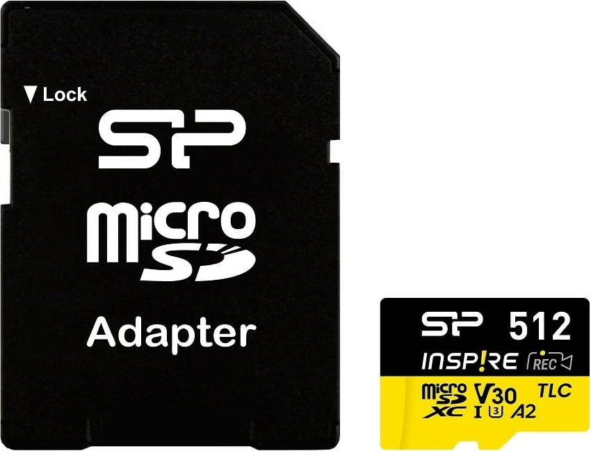 Kartelë memorie microSDXC Silicon Power Inspire 512GB me adapter SD, UHS-I U3 A2 V30 4K